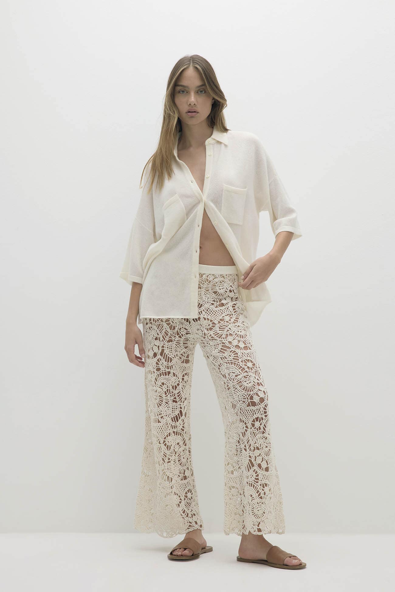 LORRAINE CROCHET CASHMERE BLEND PANT