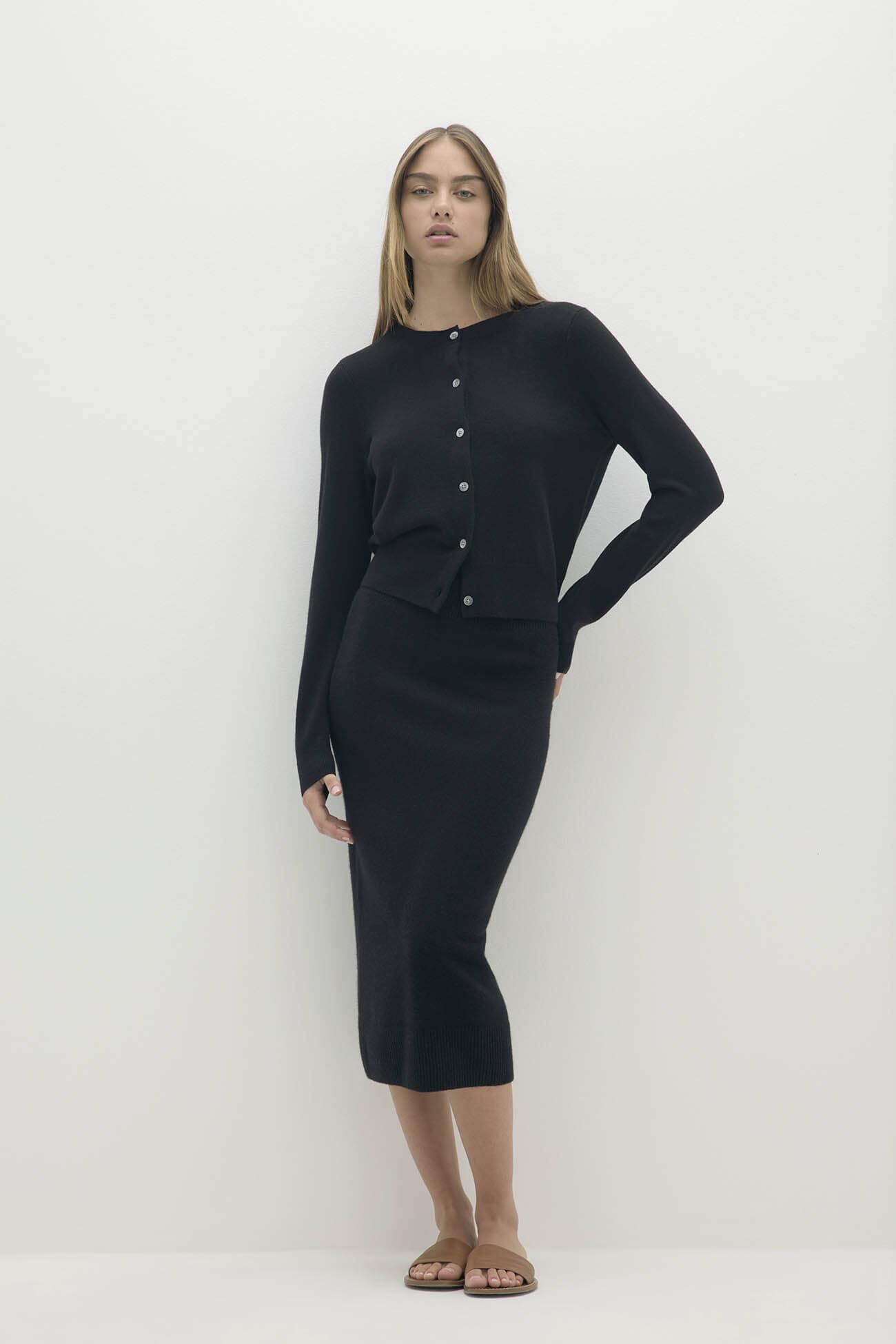 JAYLA BUTTON-UP CASHMERE CARDIGAN