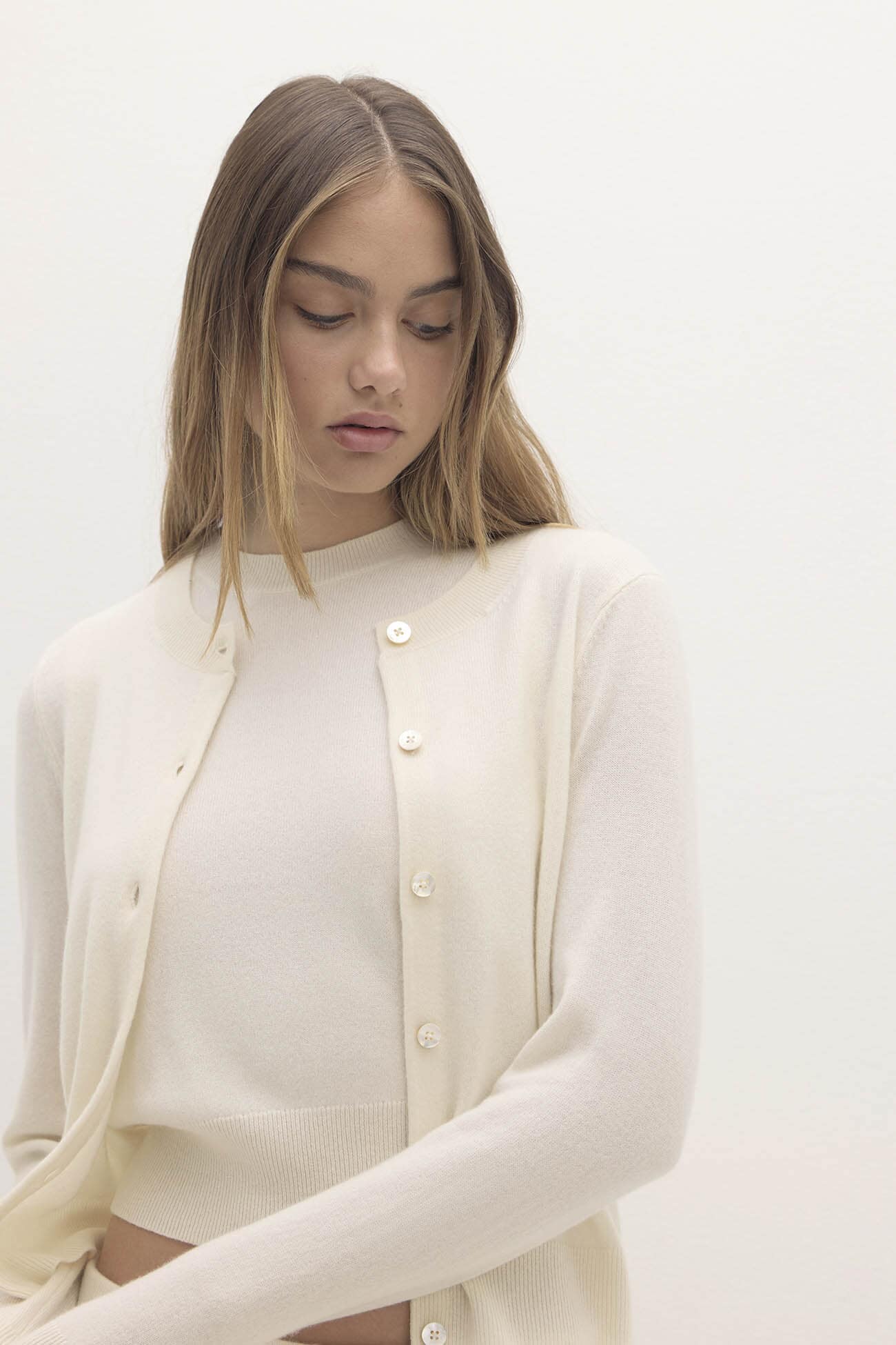 JAYLA BUTTON-UP CASHMERE CARDIGAN