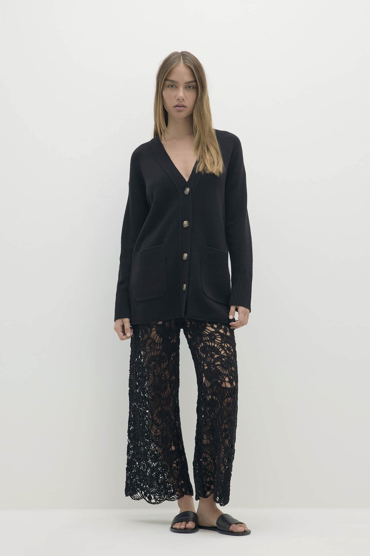 ADELINA BUTTON-UP CASHMERE CARDIGAN