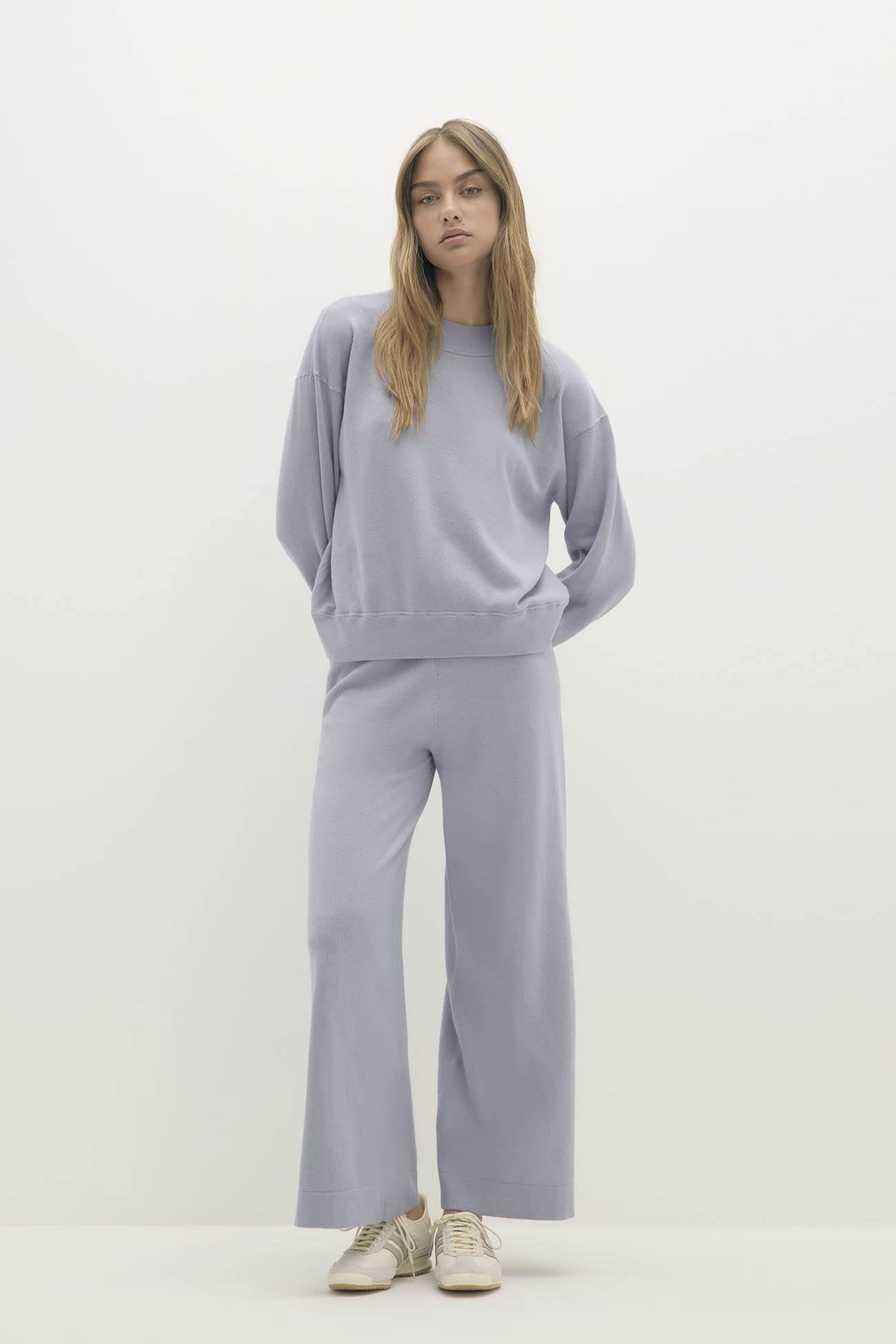BIANKA COTTON CASHMERE CREWNECK PULLOVER