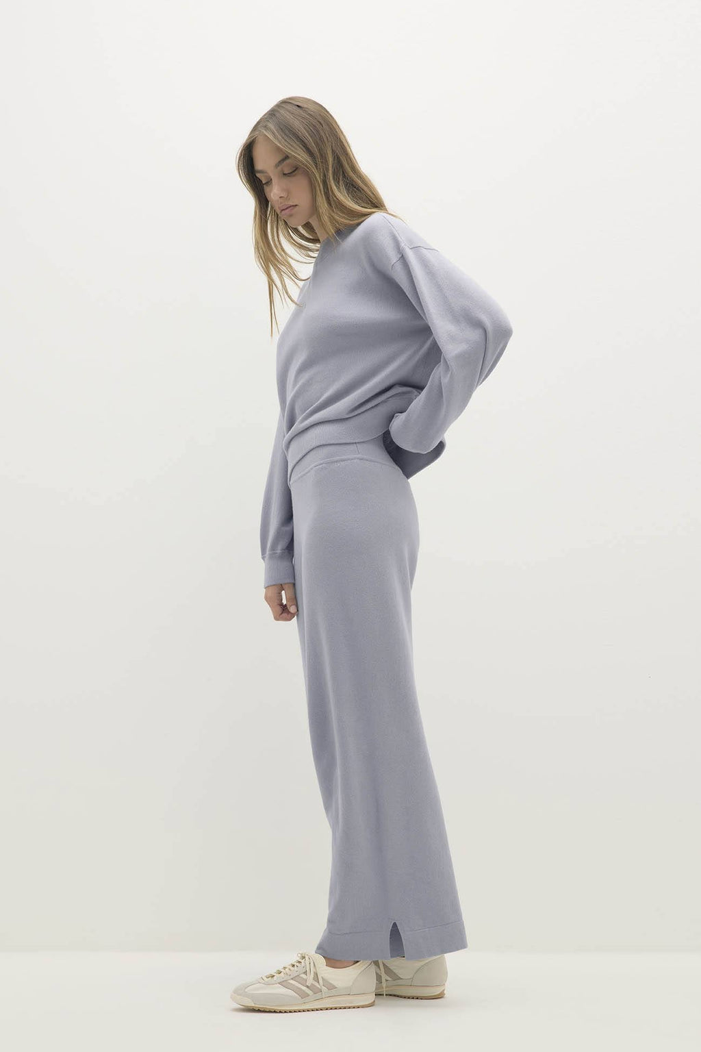 BIANKA COTTON CASHMERE CREWNECK PULLOVER