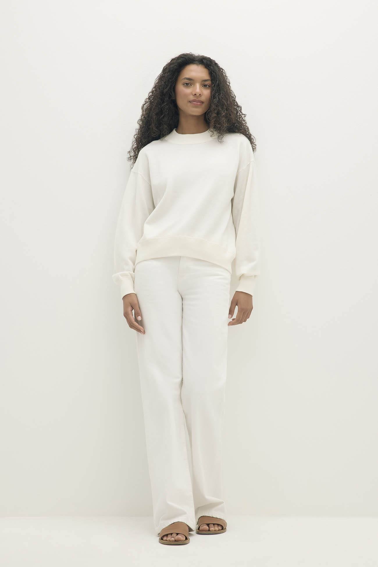 BIANKA COTTON CASHMERE CREWNECK PULLOVER