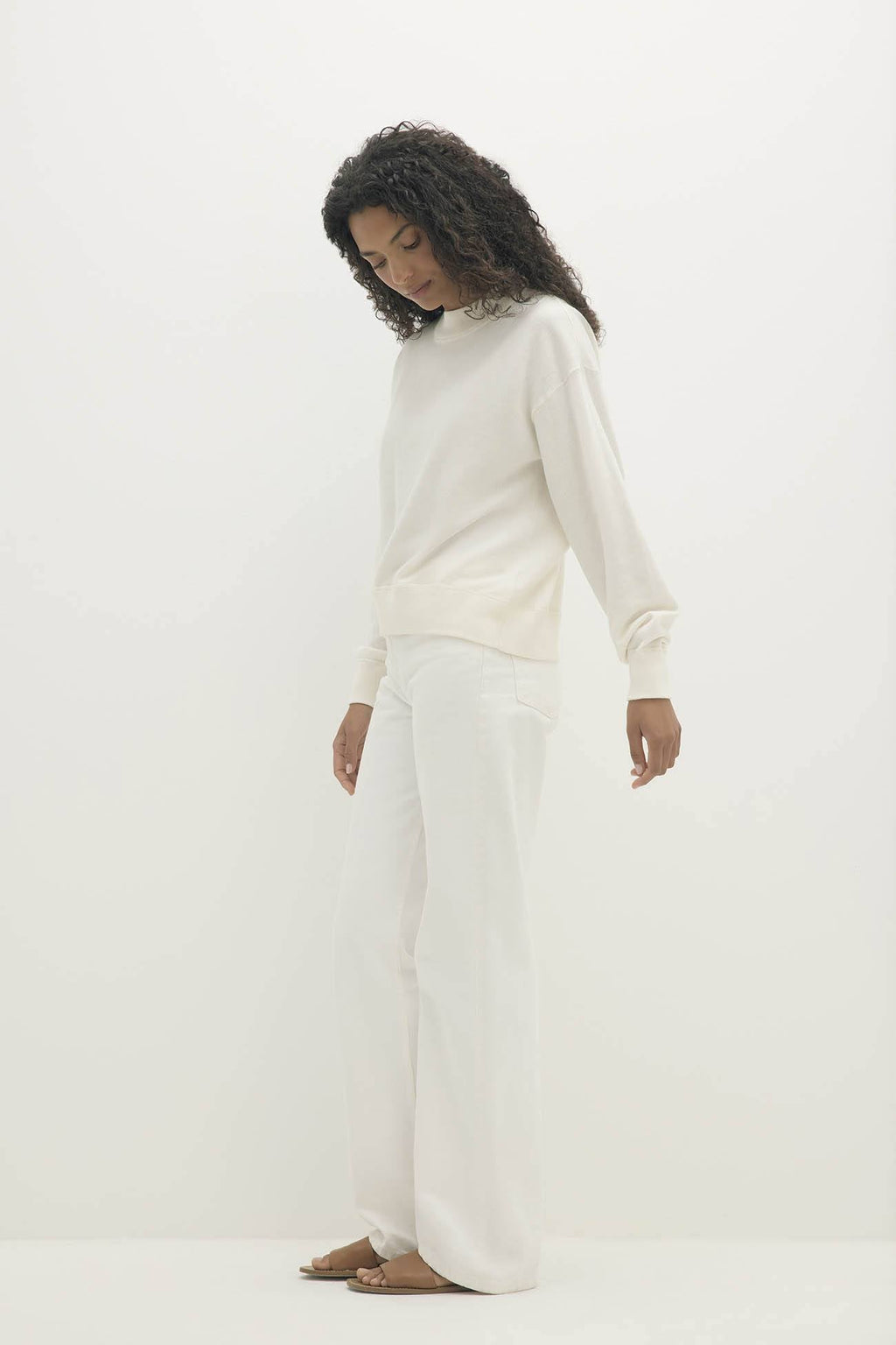 BIANKA COTTON CASHMERE CREWNECK PULLOVER