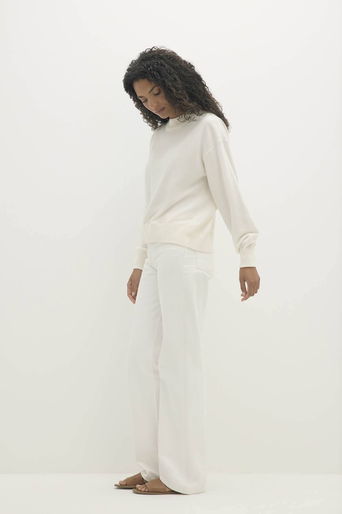 BIANKA COTTON CASHMERE CREWNECK PULLOVER