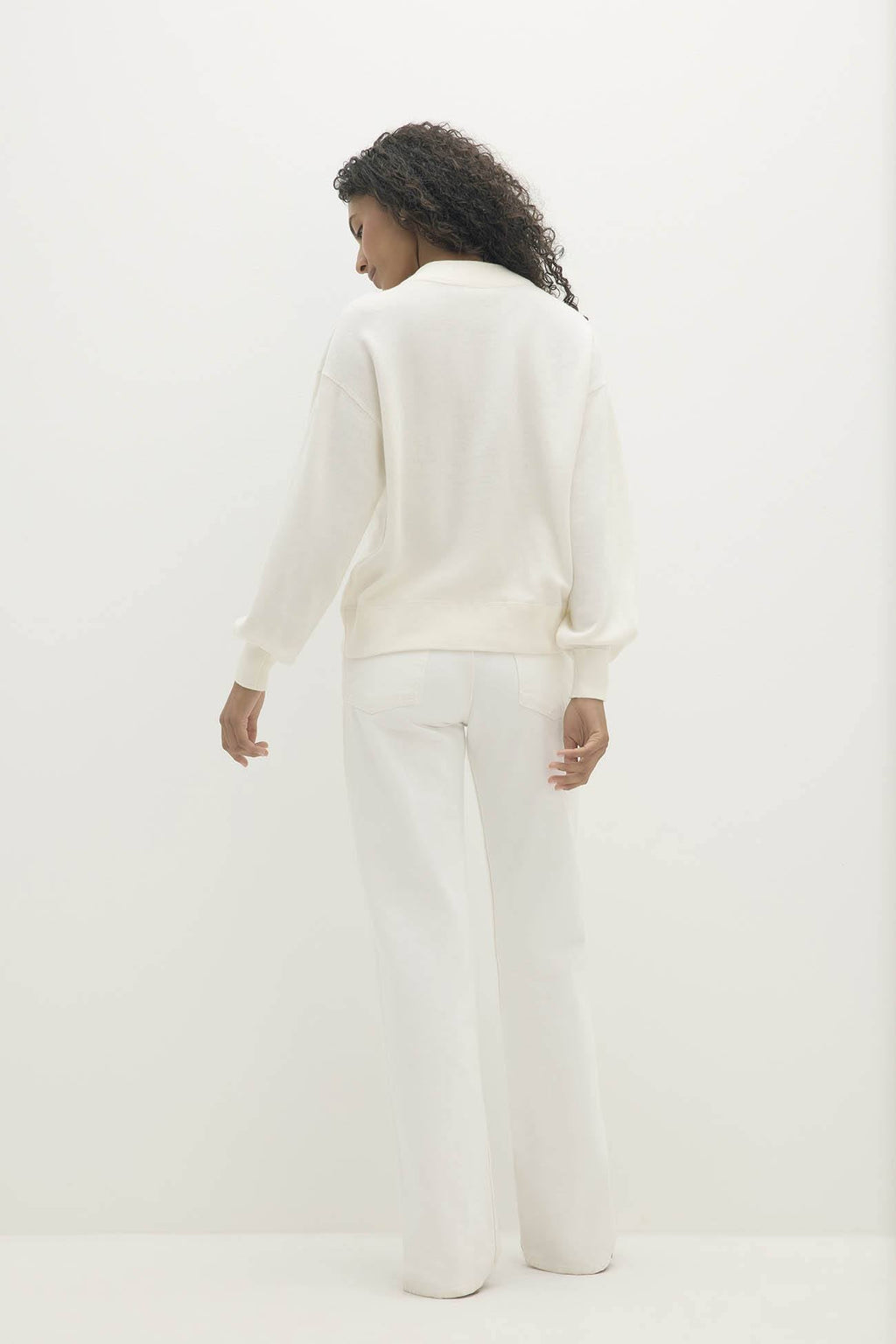 BIANKA COTTON CASHMERE CREWNECK PULLOVER