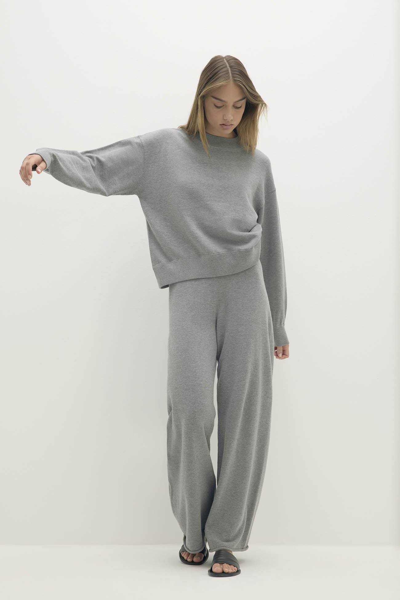 BIANKA COTTON CASHMERE CREWNECK PULLOVER