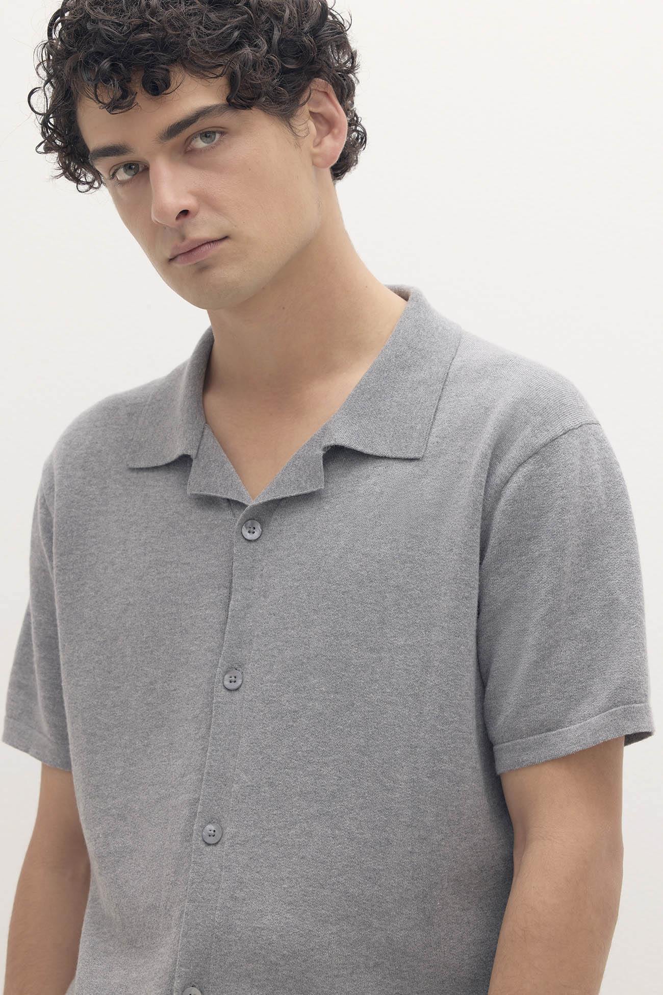 MATTEO COTTON CASHMERE BUTTON-UP SHIRT