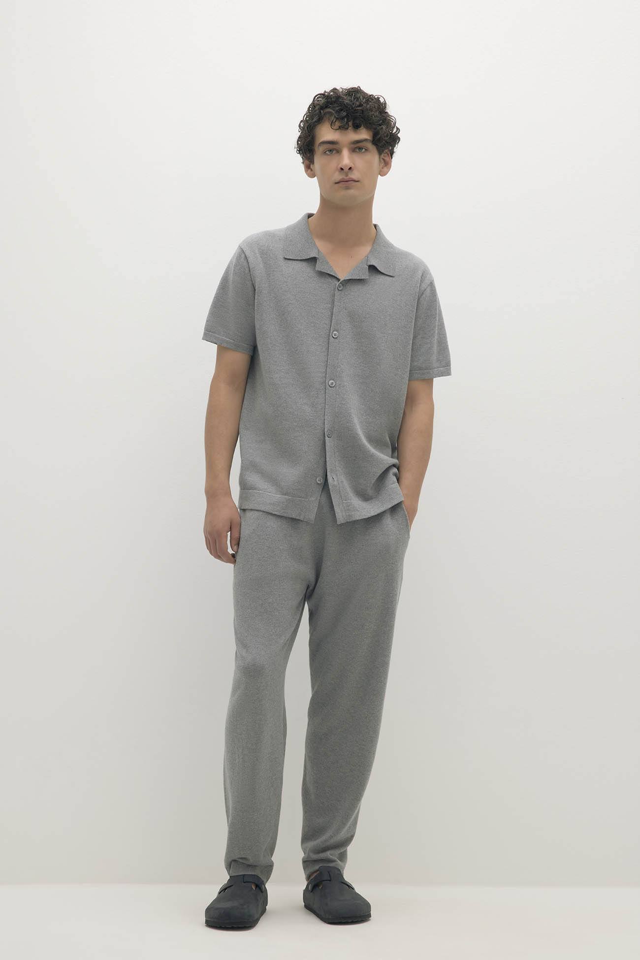 MATTEO COTTON CASHMERE BUTTON-UP SHIRT