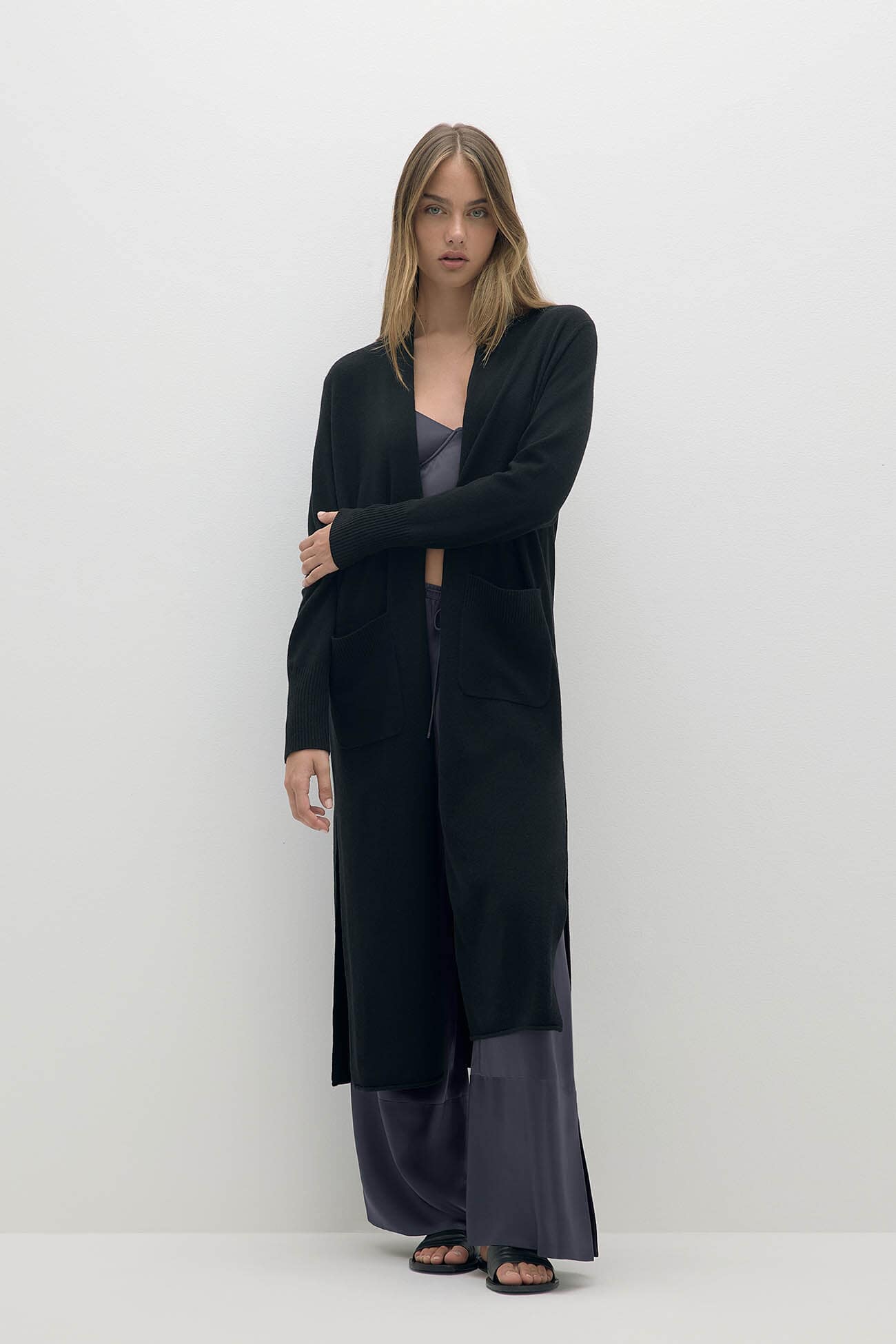 CARMELA LONGLINE CASHMERE CARDIGAN