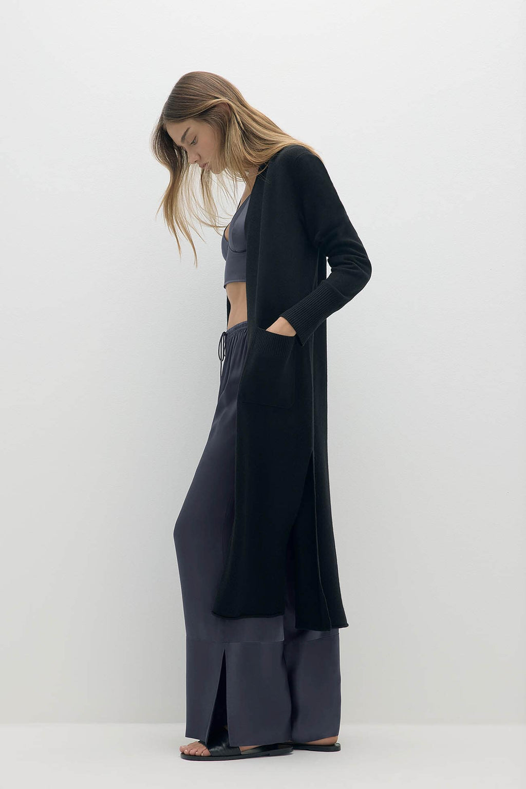 CARMELA LONGLINE CASHMERE CARDIGAN