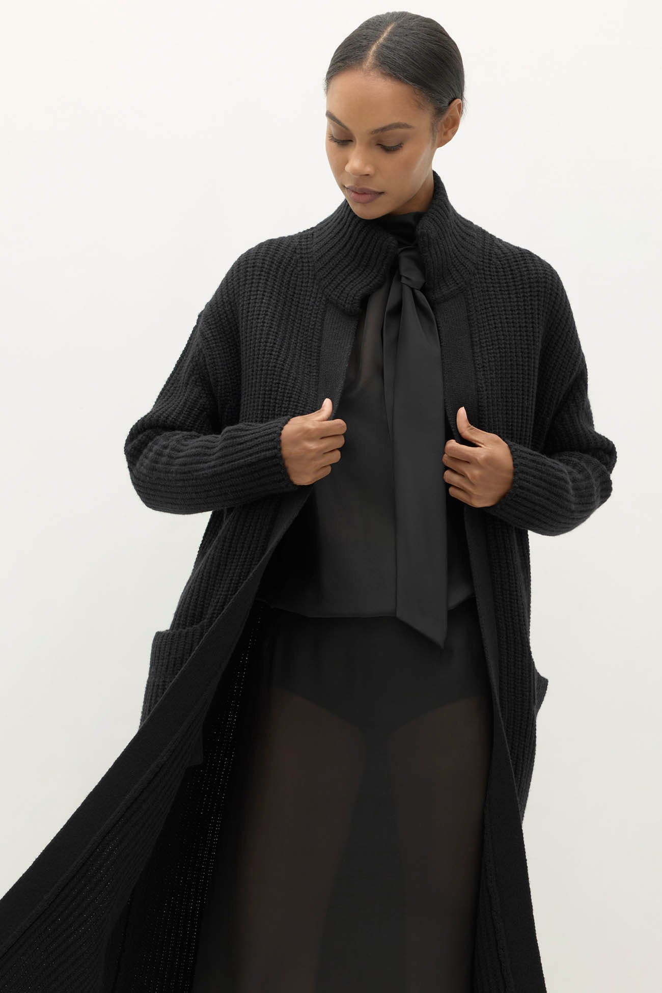 ADRIANA FISHERMAN RIB CARDIGAN