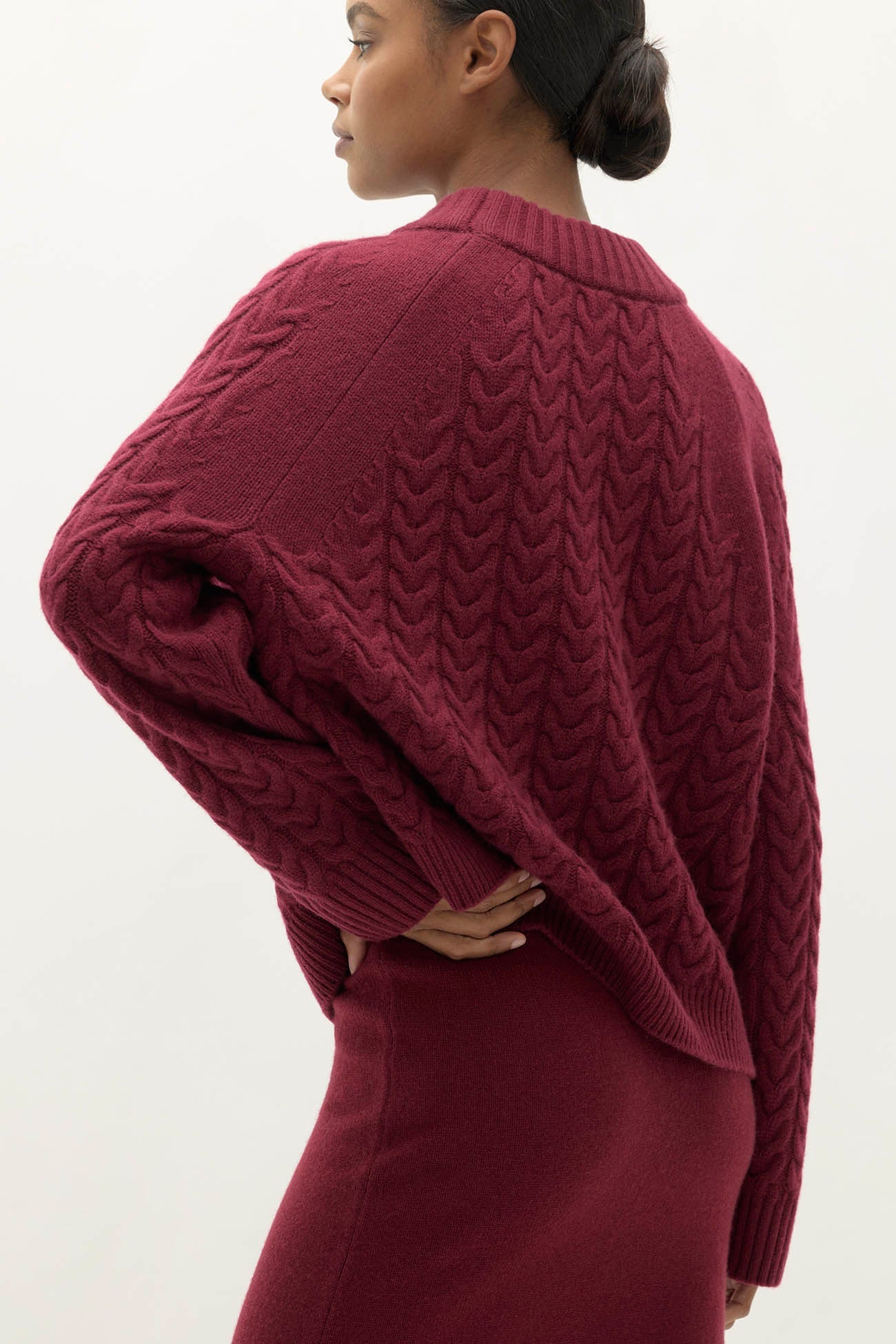 BAILEY CABLEKNIT MOCK NECK