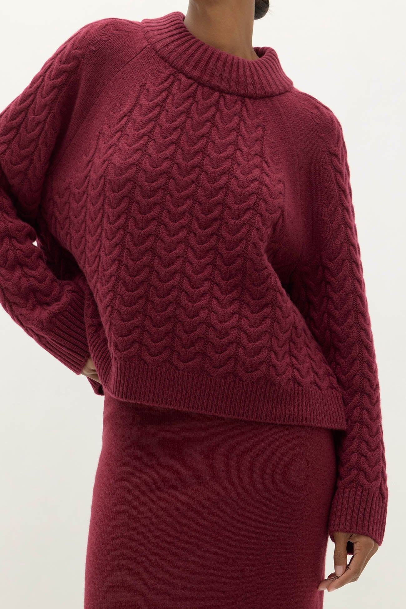 BAILEY CABLEKNIT MOCK NECK