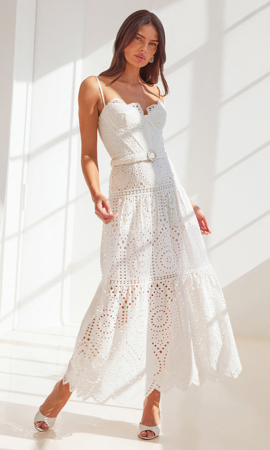 Zuria Cotton Eyelet Maxi Dress