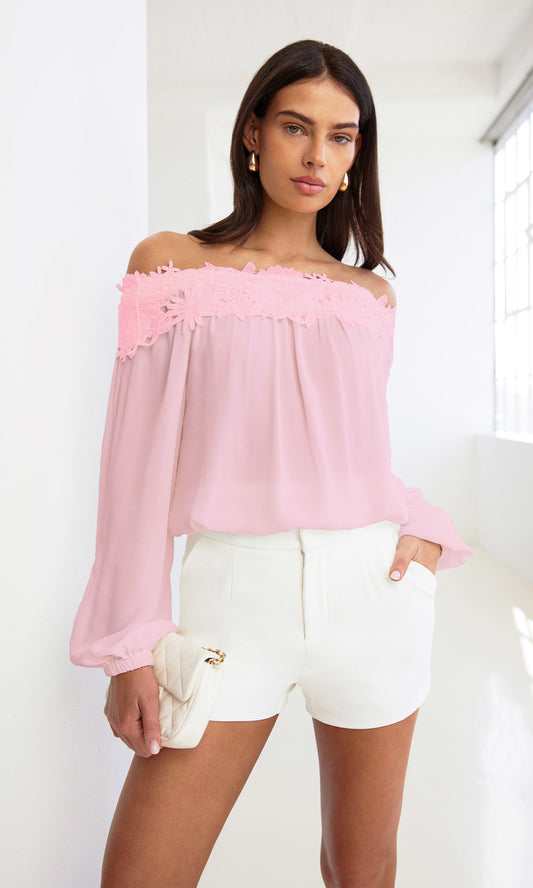 Merla Lace Combo Blouse